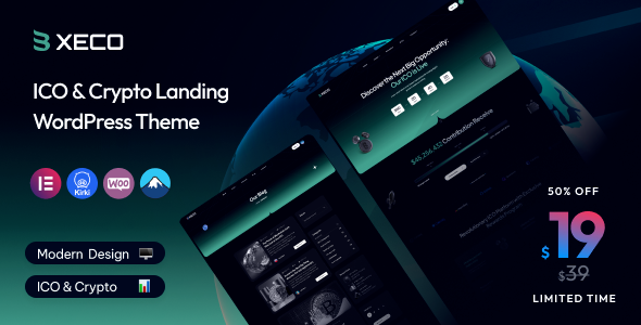 Xeco v1.0 ICO & Crypto Landing WordPress Theme - 加密货币ICO落地页WordPress主题