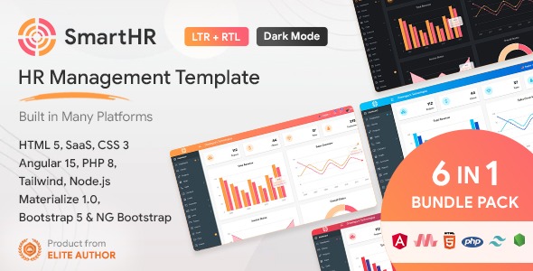 SmartHR v3.9.7 HRMS, Payroll, and HR Project Management Admin Dashboard Template - 人力资源管理系统、薪资和HR项目管理后台模板