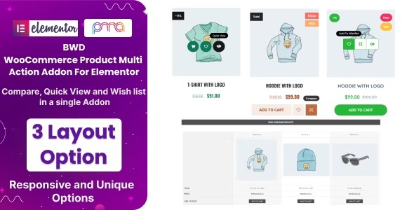 BWD WooCommerce Product Multi Action Addon For Elementor v1.0 - WooCommerce产品多操作Elementor插件