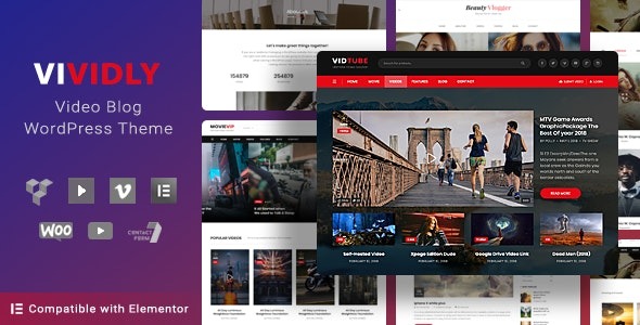 Vividly v1.5.4 视频博客WordPress主题 - 个人视频博客网站模板