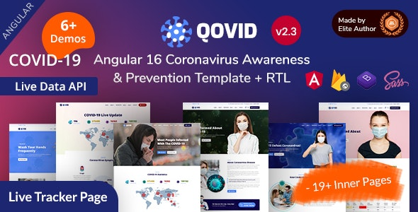 Qovid v2.3 Angular 16 医疗健康与新冠疫苗接种模板