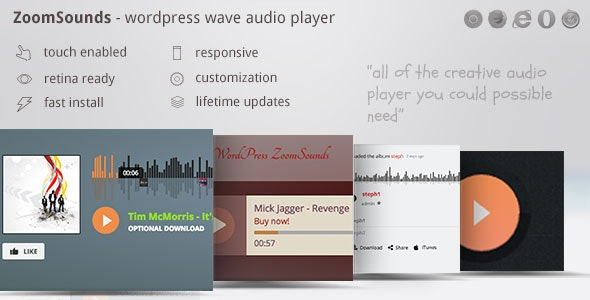 ZoomSounds v6.91 WordPress Wave音频播放器带播放列表