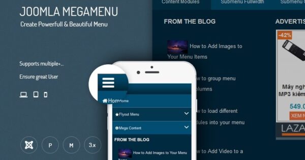 JUX Mega Menu v3.3.8 响应式移动端超级菜单主题插件