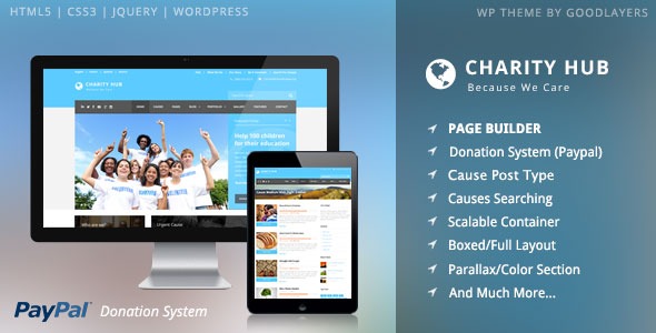 Charity Hub (v1.4.9) 慈善非营利筹款WordPress主题