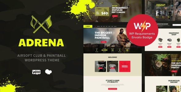 Adrena v1.2.10 Airsoft Club & Paintball WordPress Theme - 气枪俱乐部和彩弹射击WordPress主题