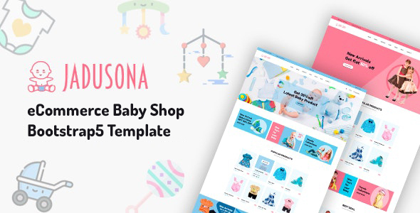 Jadusona – 电子商务婴儿商店Bootstrap4模板