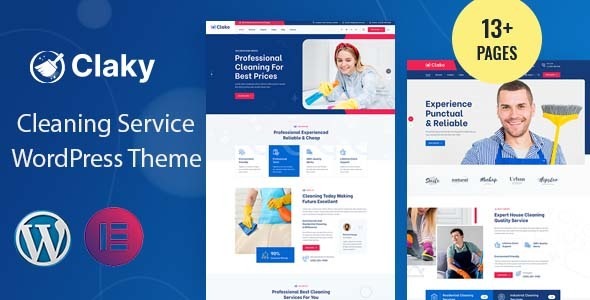 Claky v1.0.3 清洁服务WordPress主题 - 专业清洁公司网站模板