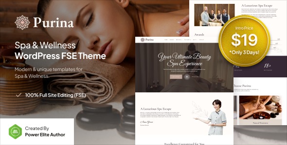Purina v1.0.0 Spa & Wellness FSE WordPress主题 - 水疗与健康全站编辑WordPress主题