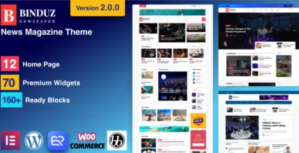 Binduz v2.7.0 WordPress新闻杂志主题 - 专业新闻与杂志网站设计