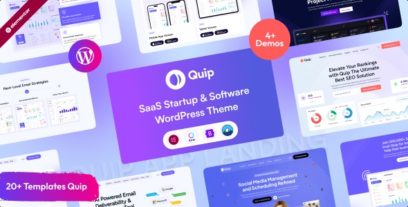 Quip v1.0.0 Saas Startup & Software WordPress主题 - SaaS初创企业和软件公司专用