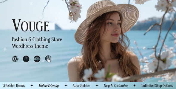 Vouge v1.0.2 时尚服装WordPress主题 - 优雅时尚的在线商店解决方案