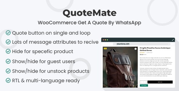 QuoteMate v1.0.1 WooCommerce WhatsApp询价插件 - 轻松获取客户报价
