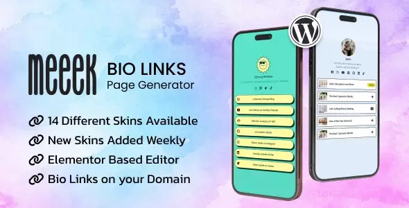 Meeek (v2.1) Elementor Bio Links Builder for WordPress - WordPress生物链接构建器