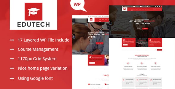 Edutech v2.3 教育WordPress主题 - 在线课程与大学网站模板