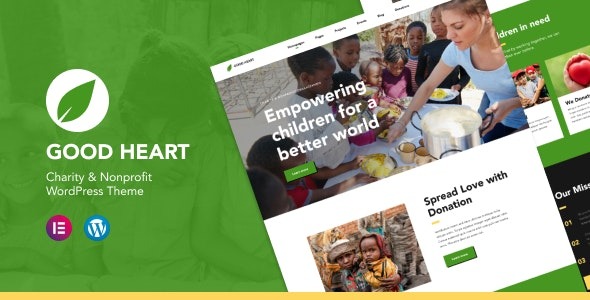 GoodHeart v1.0.2 慈善与非营利组织Elementor WordPress主题