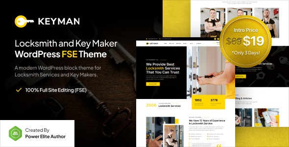 Keyman v1.0.0 锁匠与钥匙制作服务 FSE WordPress主题