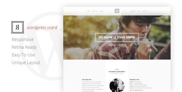 RIVAL One Page Vcard WordPress Theme v1.0 - 个人简历单页WordPress主题