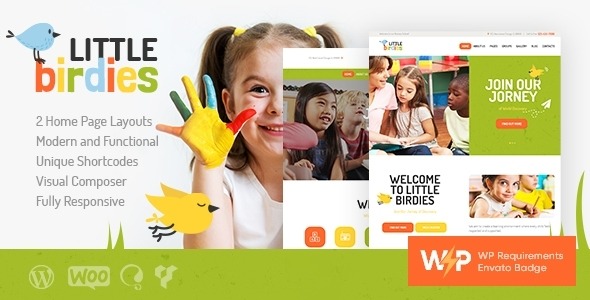 Little Birdies v1.3.16 儿童幼儿园WordPress主题 - 多功能儿童网站设计