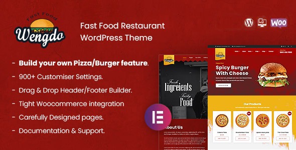 Wengdo v2.0 Fastfood WordPress Theme - 快餐店WordPress主题模板