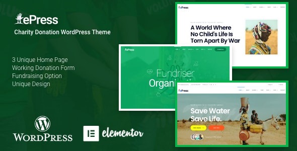 ePress v3.0.0 非营利慈善WordPress主题 - 捐赠与公益网站设计