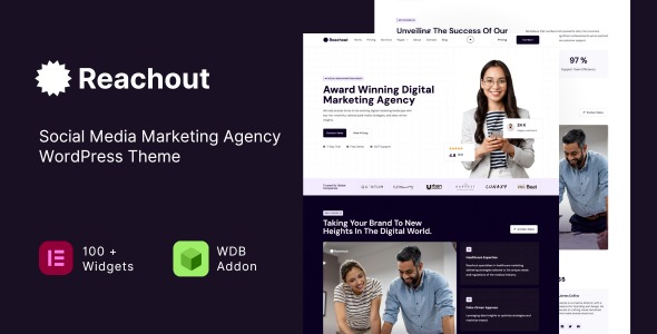 Reachout v4.0 Social Media Marketing Agency WordPress Theme - 社交媒体营销机构WordPress主题