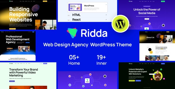 Ridda v1.0.5 网页设计机构WordPress主题 - 专业设计与响应式布局