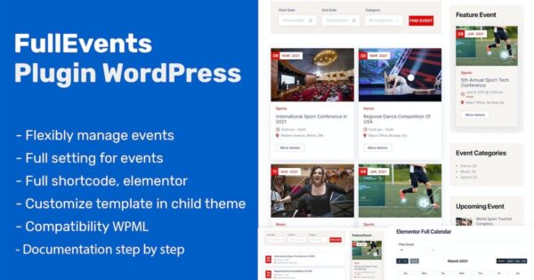 FullEvents (v1.2.6) Event Plugin WordPress - 多功能活动管理插件