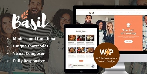 Basil v1.3.12 烹饪课程和工作坊WordPress主题