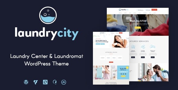 Laundry City v1.2.16 干洗服务WordPress主题 - 专业洗衣店网站模板
