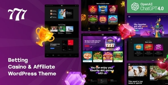 777 (v1.3.0) Betting, Casino & Affiliate WordPress Theme - 赌博、赌场和联盟营销WordPress主题