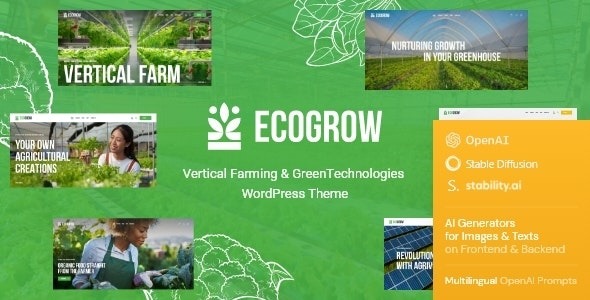 EcoGrow v1.3.0 垂直农业与绿色科技WordPress主题 + AI功能