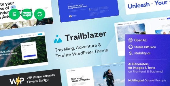 Trailblazer v1.2.0 旅行主题 + AI - 旅游冒险WordPress主题
