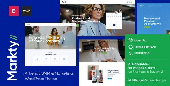 Markty v1.3.0 SMM & Marketing WordPress主题 - 社交媒体营销与市场推广WordPress主题