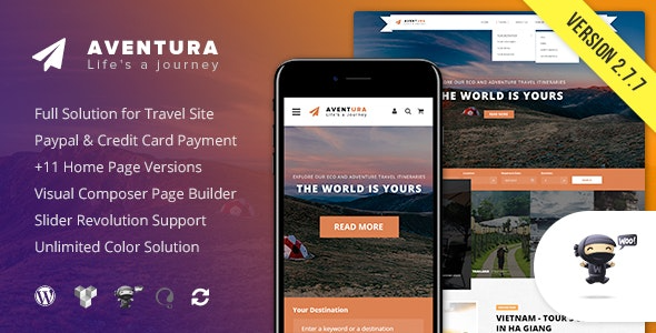Aventura v2.8.6 Travel & Tour Booking System WP Theme - 旅游与旅行预订系统WordPress主题