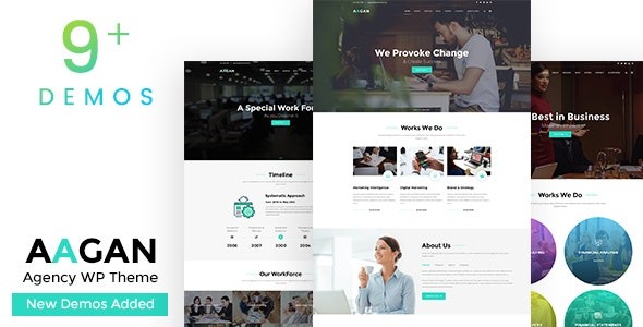 Aagan v3.4 初创企业机构 WordPress 主题 - 专业商业网站设计
