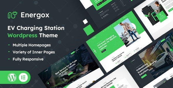 Energox v1.2 EV充电站WordPress主题 - 电动汽车充电站网站模板