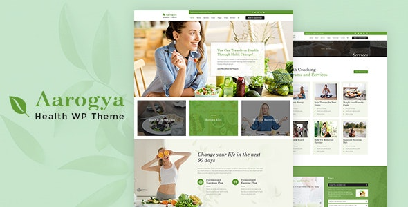 Aarogya (v2.6) 营养与饮食专家WordPress主题