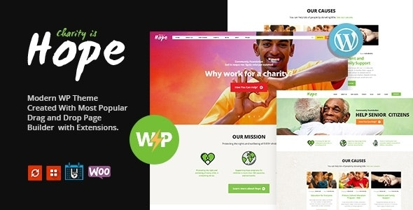 Hope (v3.0) 非营利组织、慈善与捐赠WordPress主题 + RTL支持