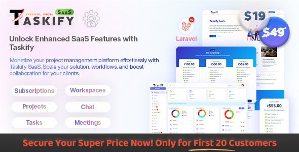 Taskify SaaS v1.2.0 Laravel项目管理系统 - 高效任务协作与团队管理工具