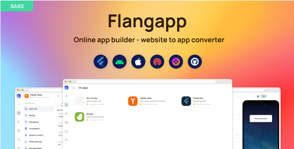 Flangapp (v2.0.3) SAAS在线应用程序构建器，从网站创建应用