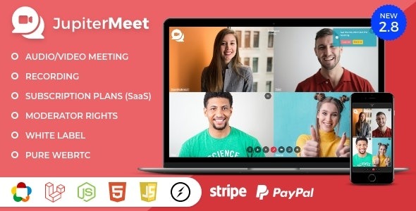 JupiterMeet v2.9.3 视频会议脚本 (SaaS) - 高效在线视频会议解决方案