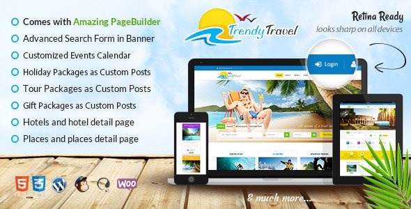 Trendy Travel WordPress v6.3 - 时尚旅游旅行社WordPress主题