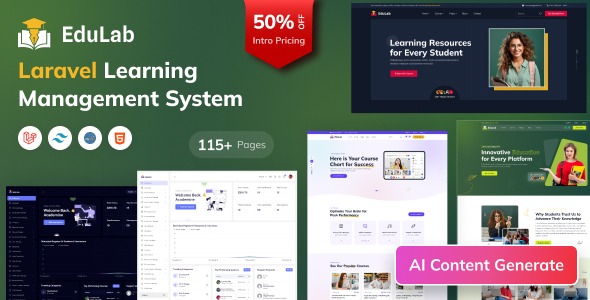 Edulab LMS (v1.5) Laravel学习管理系统与Tailwind CSS整合