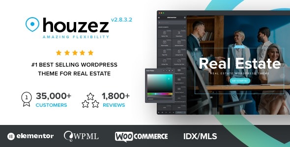 Houzez (v3.4.9.1) 房地产WordPress主题 - 专业房产网站解决方案