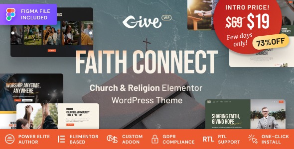 Faith Connect v1.0.1 Religion & Church WordPress Theme - 宗教与教堂WordPress主题