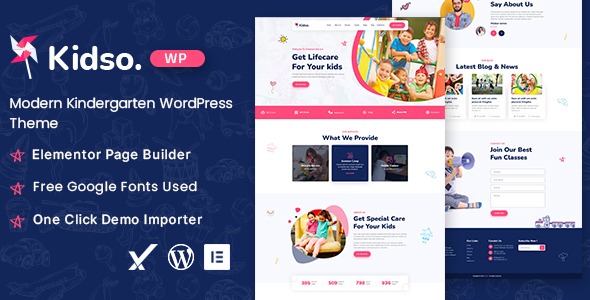 Kidso (v1.0.0) 现代幼儿园WordPress主题