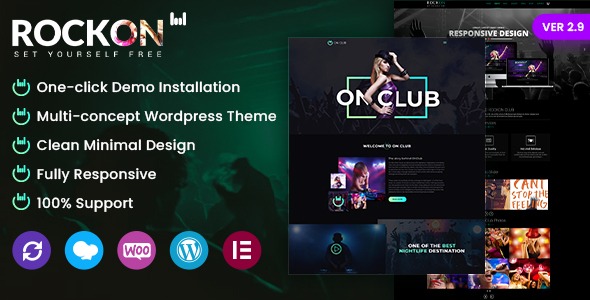Rockon v3.3 - AI WordPress主题，音乐俱乐部与派对网站设计