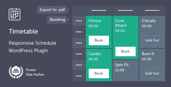 Timetable Responsive Schedule For WordPress v.7.4 - 响应式课程表插件