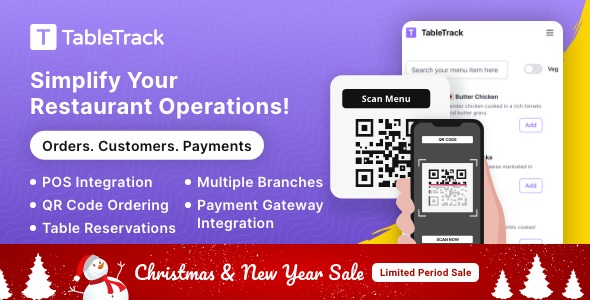 TableTrack v1.2.29 完整的SaaS餐厅管理解决方案