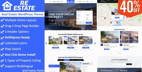 ReEstate v2.6.1 房地产主题 - 支持MLS IDX房源和房产经纪人